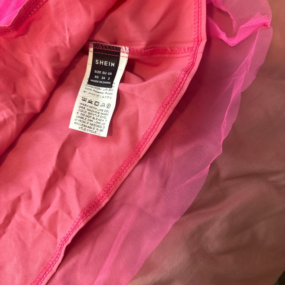 SHEIN Pink Ruffle Blouse - Picture 3 of 5